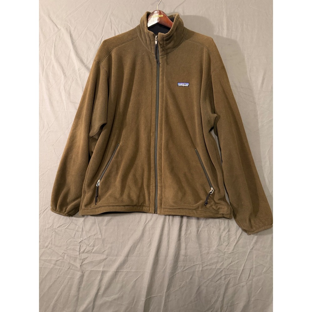 Patagonia Synchilla Fleece Jacket Mens Large Brown Full Zip Made in USA Vintage